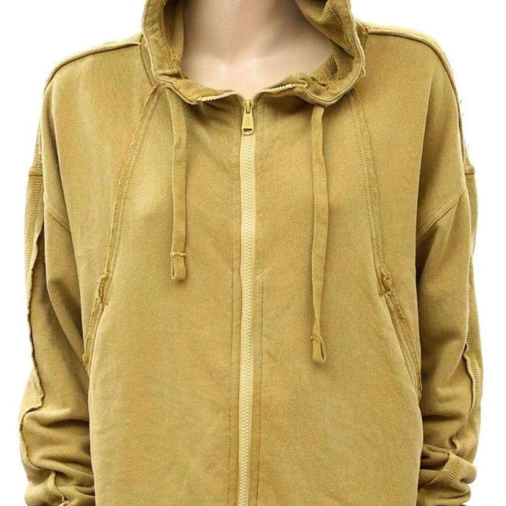 Forever 21 Longline Oversized Zip Up Hoodie Sweatshirt